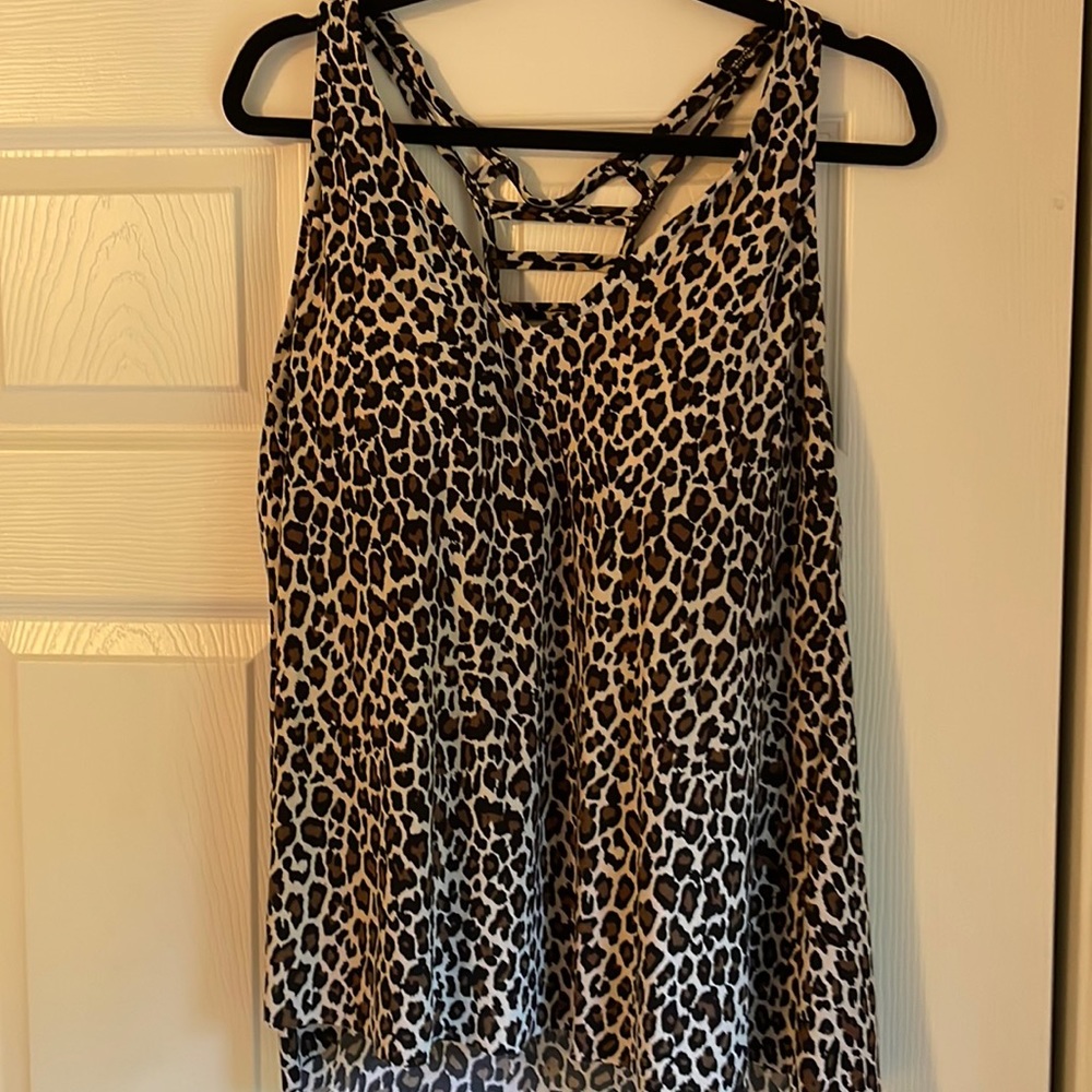 18W zebra print loose and link tanking top